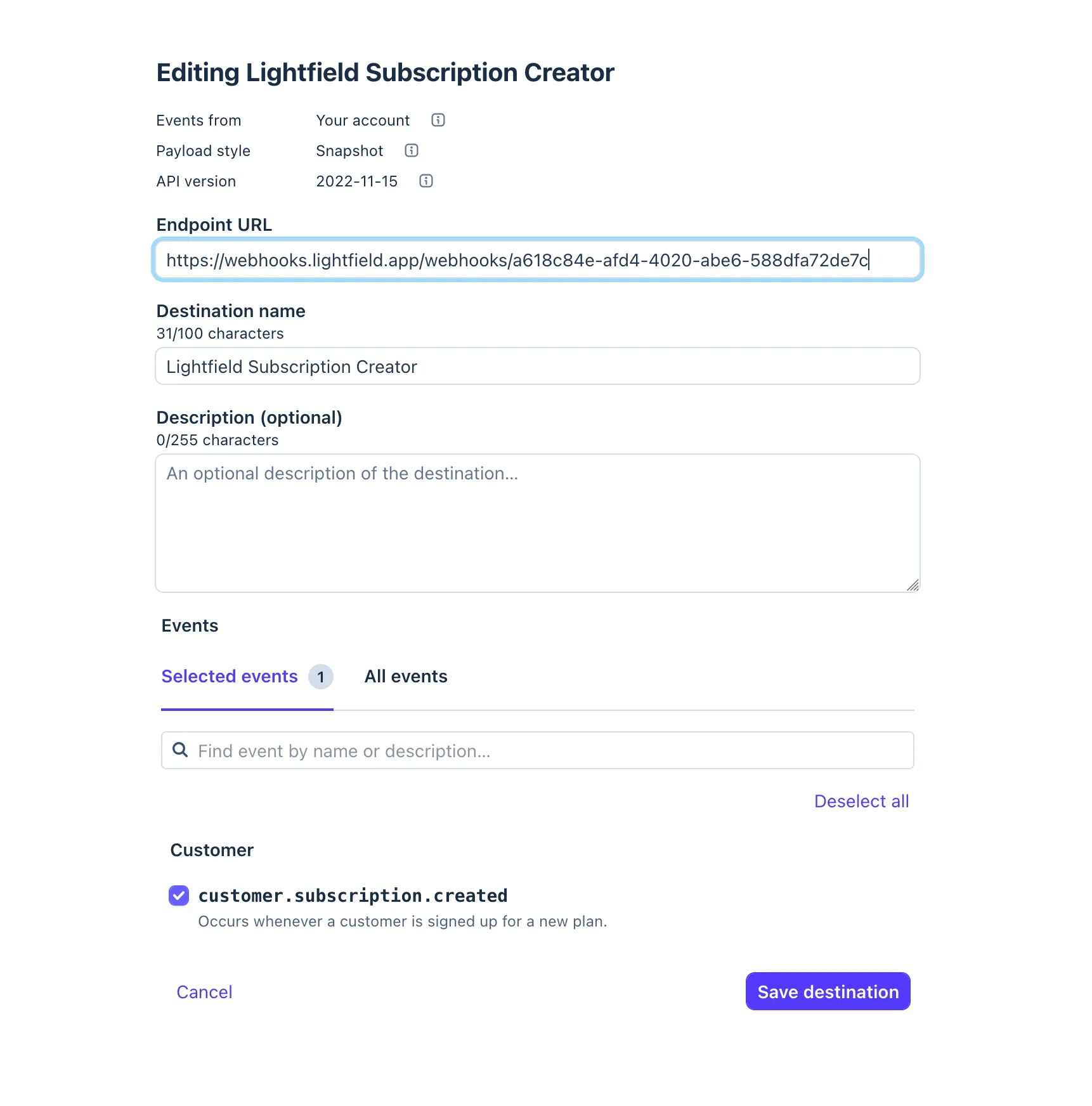 stripe webhook configuration